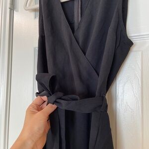 Abercrombie & Fitch Black Short Romper With Waist Tie Women Size 0